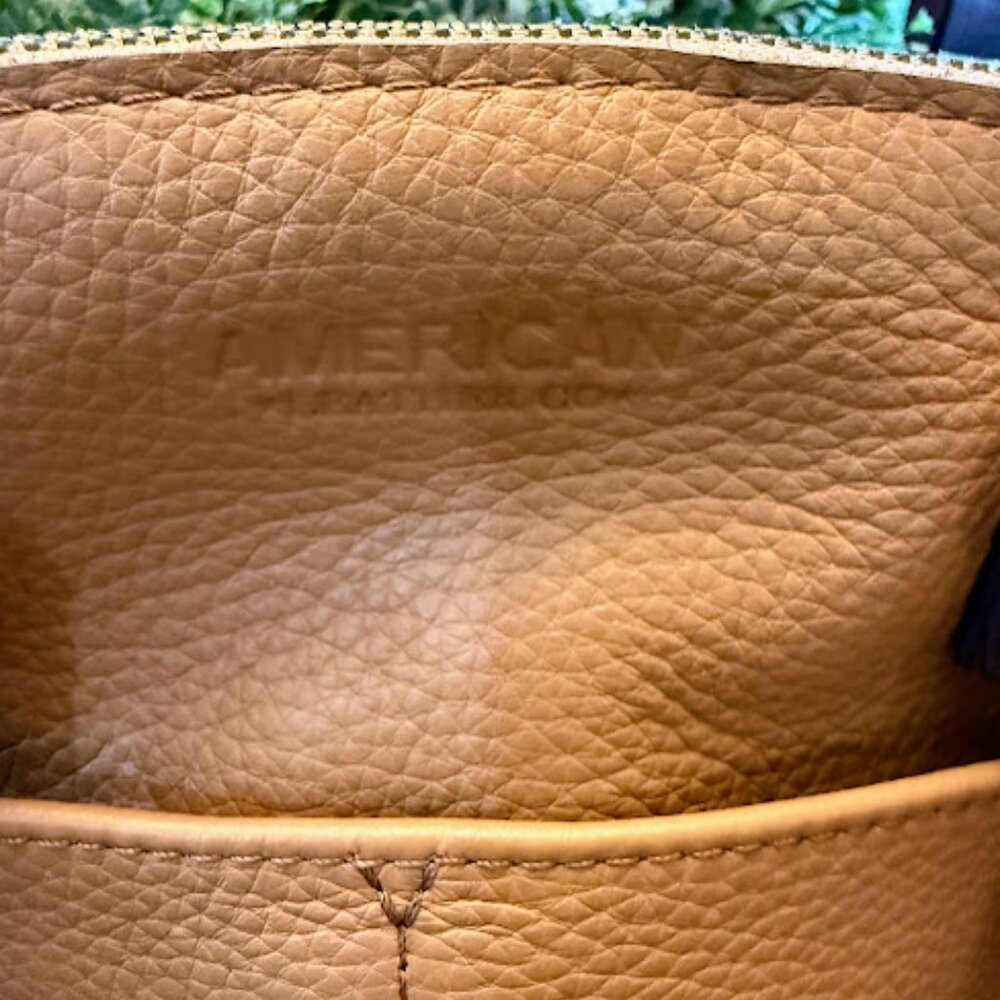 American Leather Co.  Pebble Leather Crossbody Carrie - Tan - Picture 8 of 16